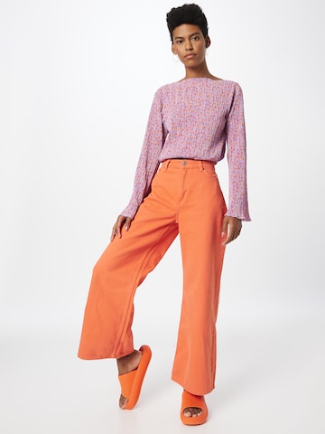 Monki Wide Leg Jeans in Orange