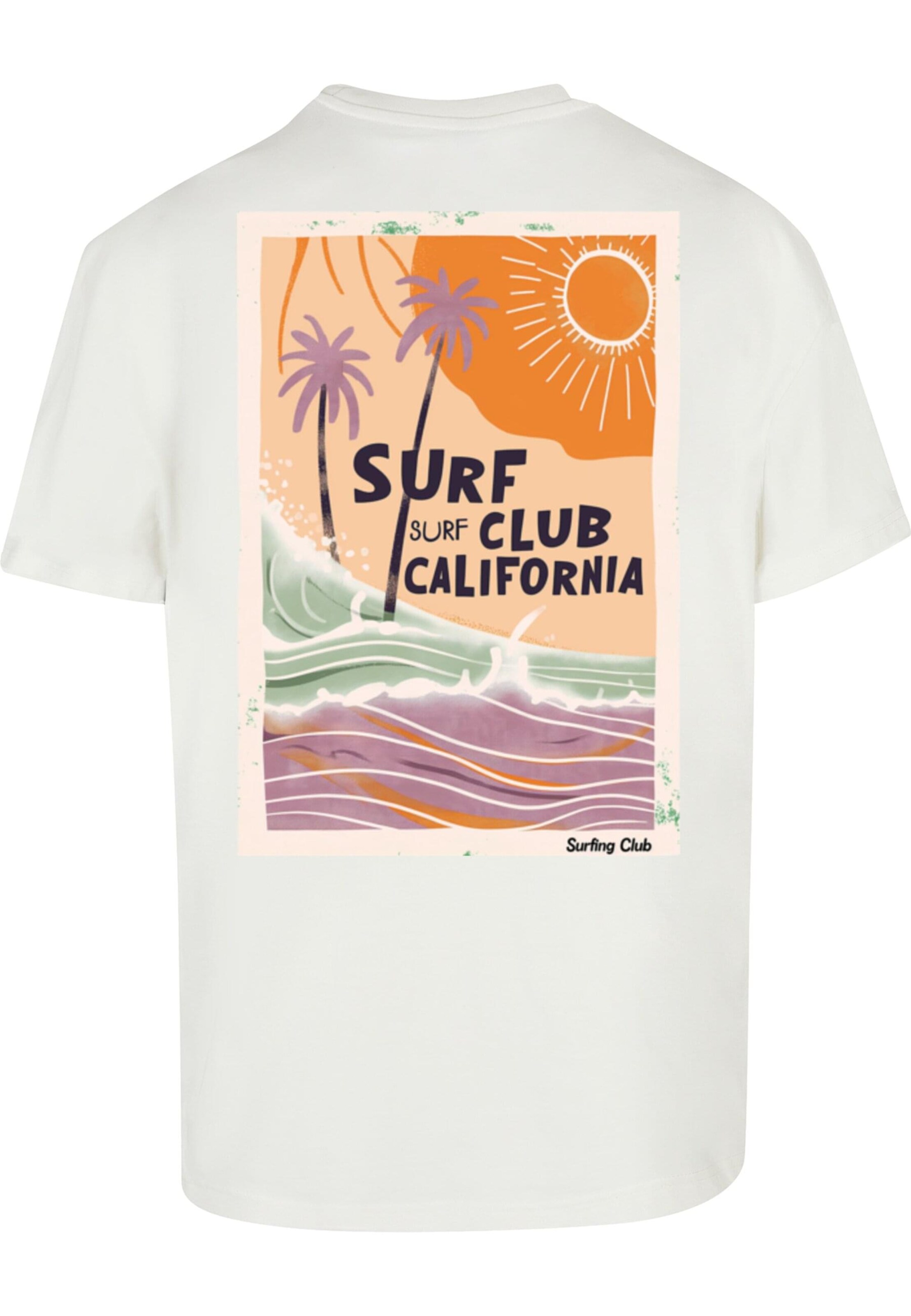 Maglietta 'Surf Club California' di Merchcode in bianco