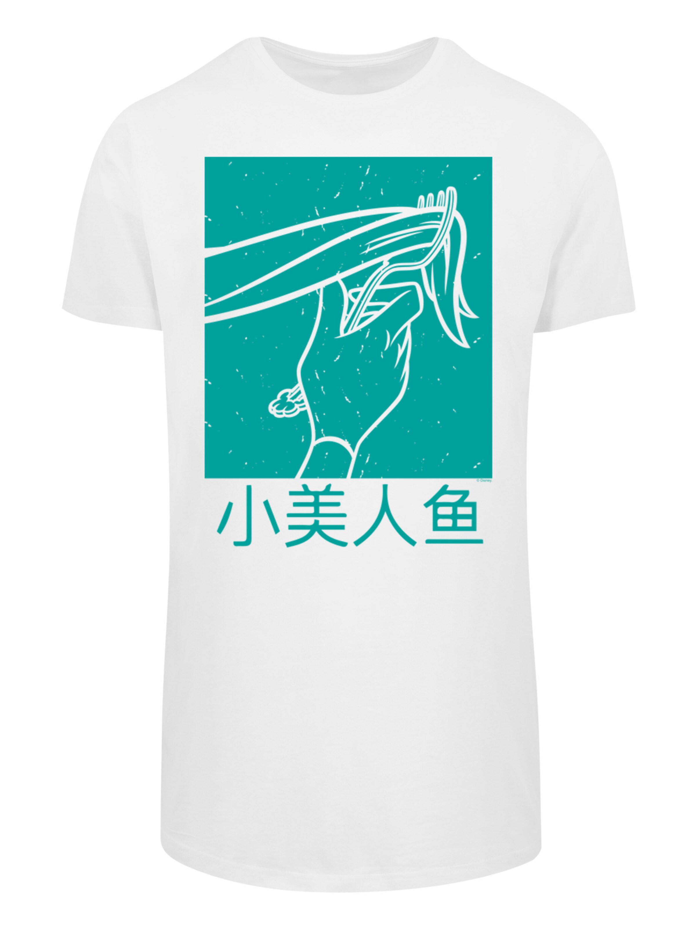 T-Shirt 'Disney Boys Arielle die Meerjungfrau Arielle die Meerjungfrau Hair Stroke' F4NT4STIC en blanc : devant