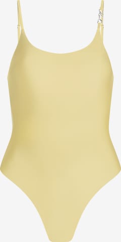 Karl LagerfeldBustier Jednodijelni kupaći kostim 'Frecher' - žuta boja: prednji dio