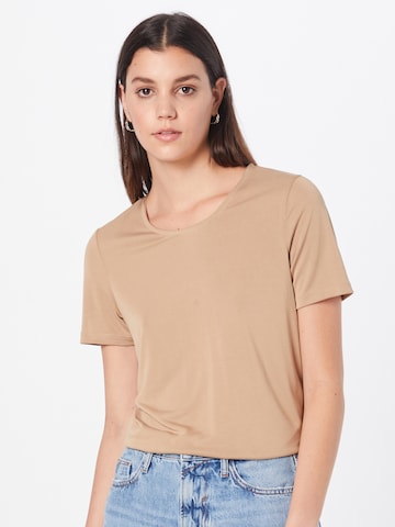 T-shirt 'KAMALA' PIECES en marron : devant