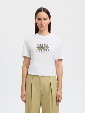 Maglietta di SELECTED in bianco: frontale