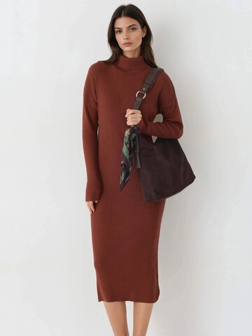 My fashion Knitted dress 'Strickkleider' in Brown: front