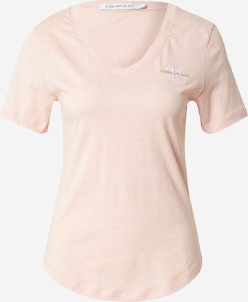 Calvin Klein Jeans - Camiseta en rosa: frente