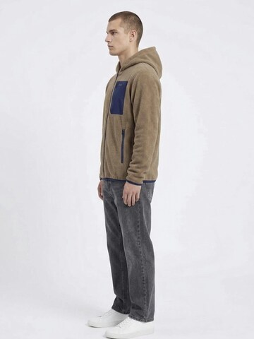 A Question Of (AQO) Tussenjas 'David Micro Fleece Hoodie' in Bruin