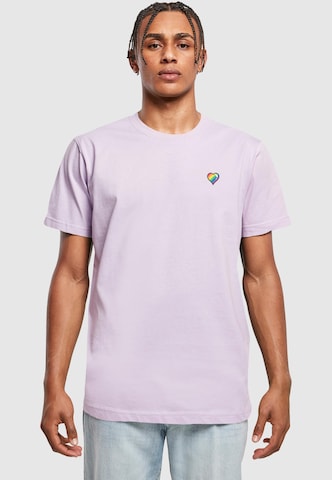 Mister Tee Футболка 'Glossy Heart Pride' в Лиловый: спереди