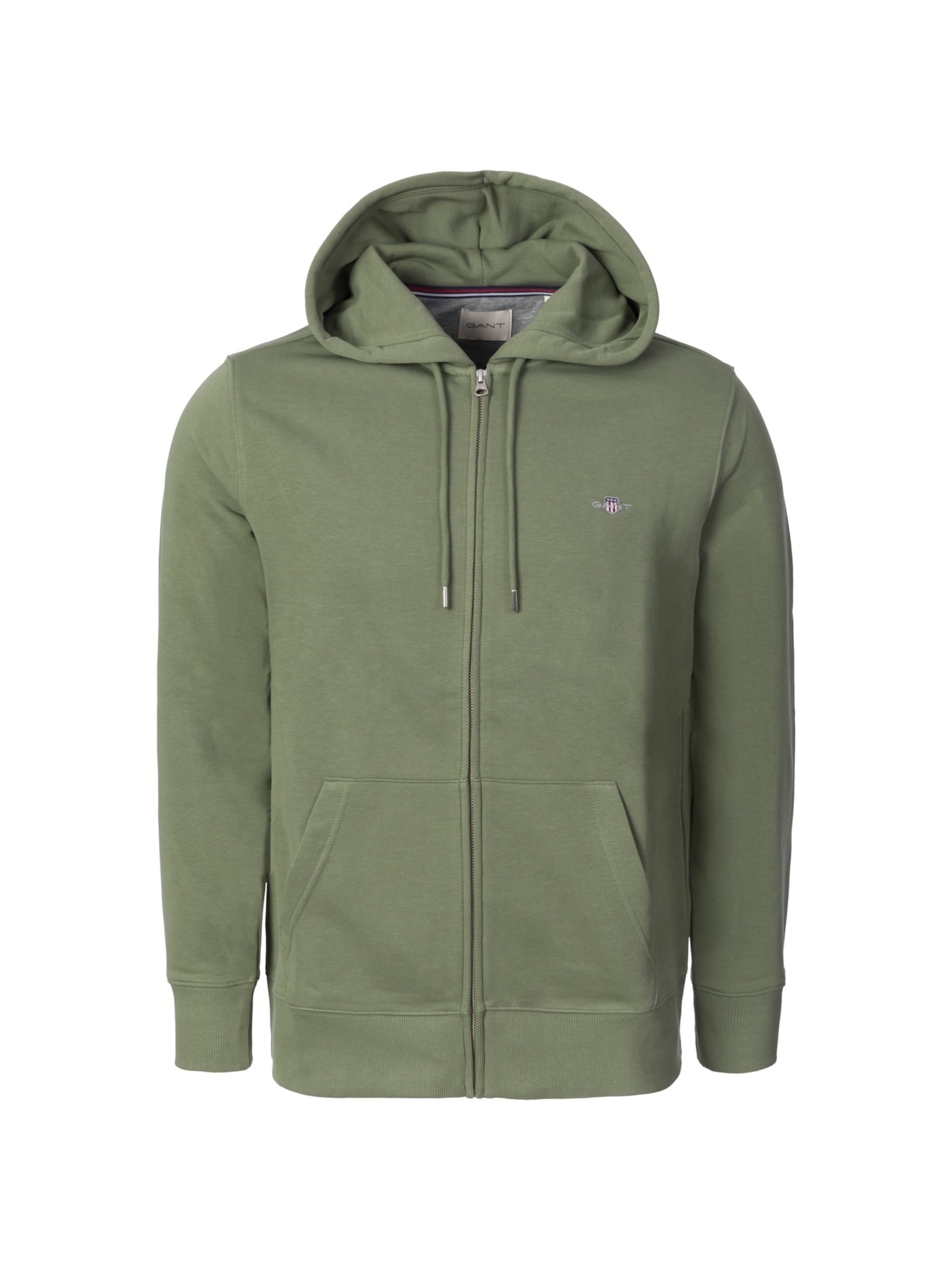 GANT Zip-Up Hoodie in Green: front