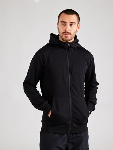 4F Sportsweatjacke in Schwarz: Vorderseite