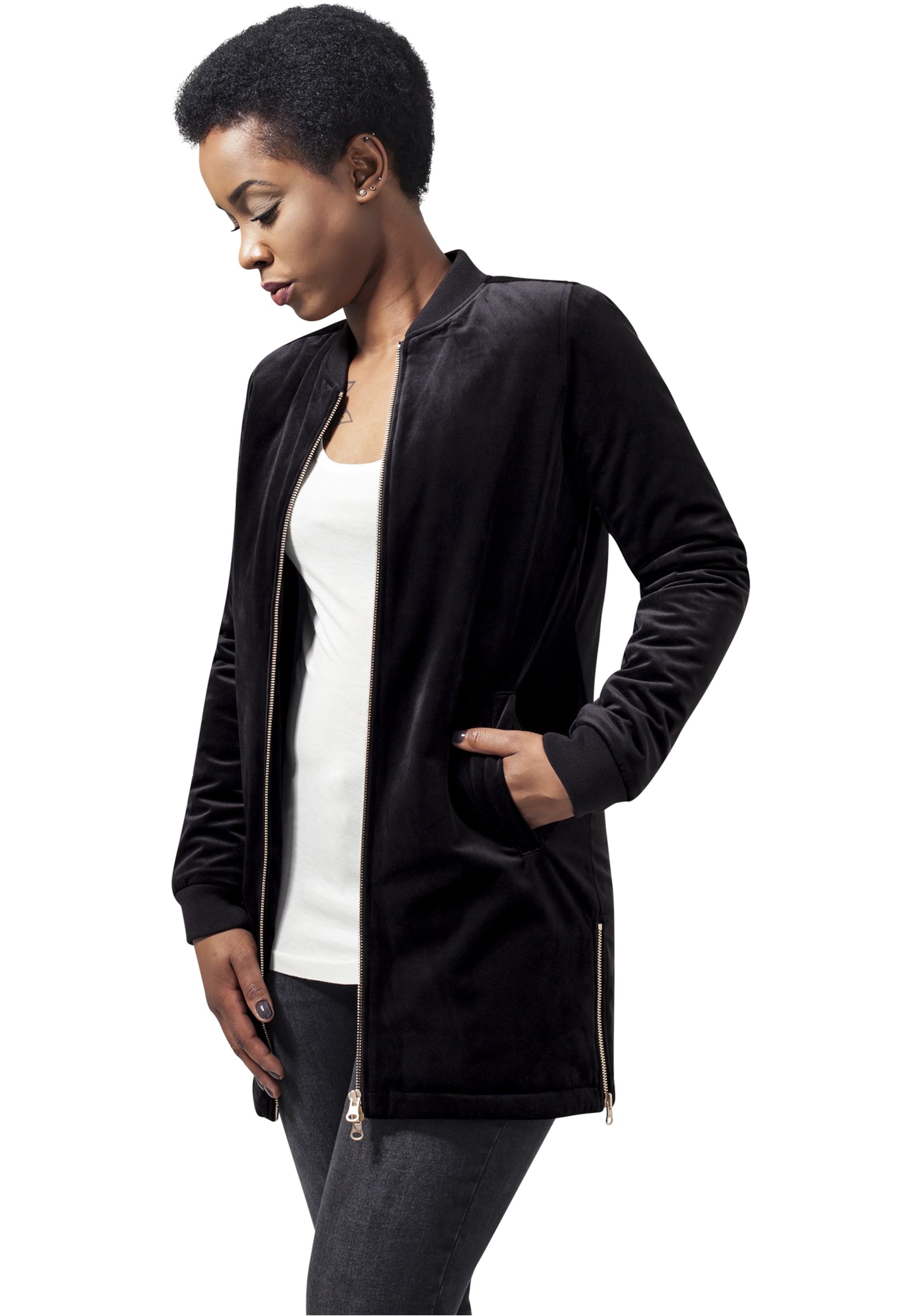 Urban Classics Between-seasons coat in Black