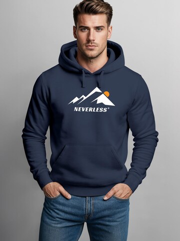 Neverless Sweatshirt 'Minimalistic Mountain'‌‌‌‌‌‌‌‌ in Blau
