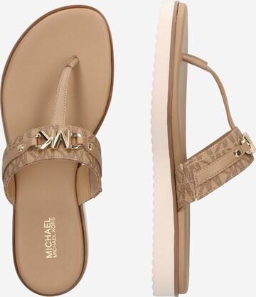 MICHAEL Michael Kors T-Bar Sandals 'Farrah' in Beige