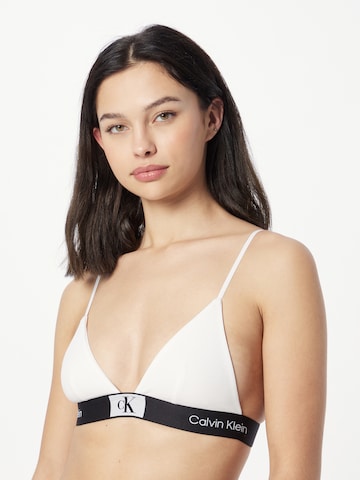 Calvin Klein Underwear Triangle Bra in White: front