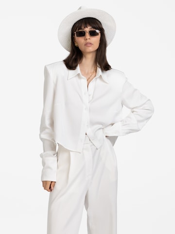 Camicia da donna 'Tina' di mandragora in bianco: frontale