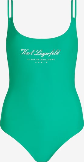 Karl Lagerfeld Badeanzug 'Hotel' in grün / weiß, Produktansicht