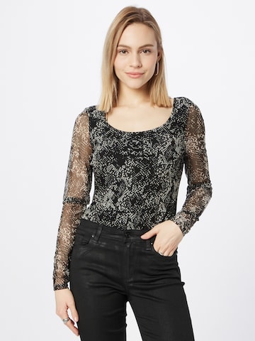 DKNY Shirt bodysuit in Black: front