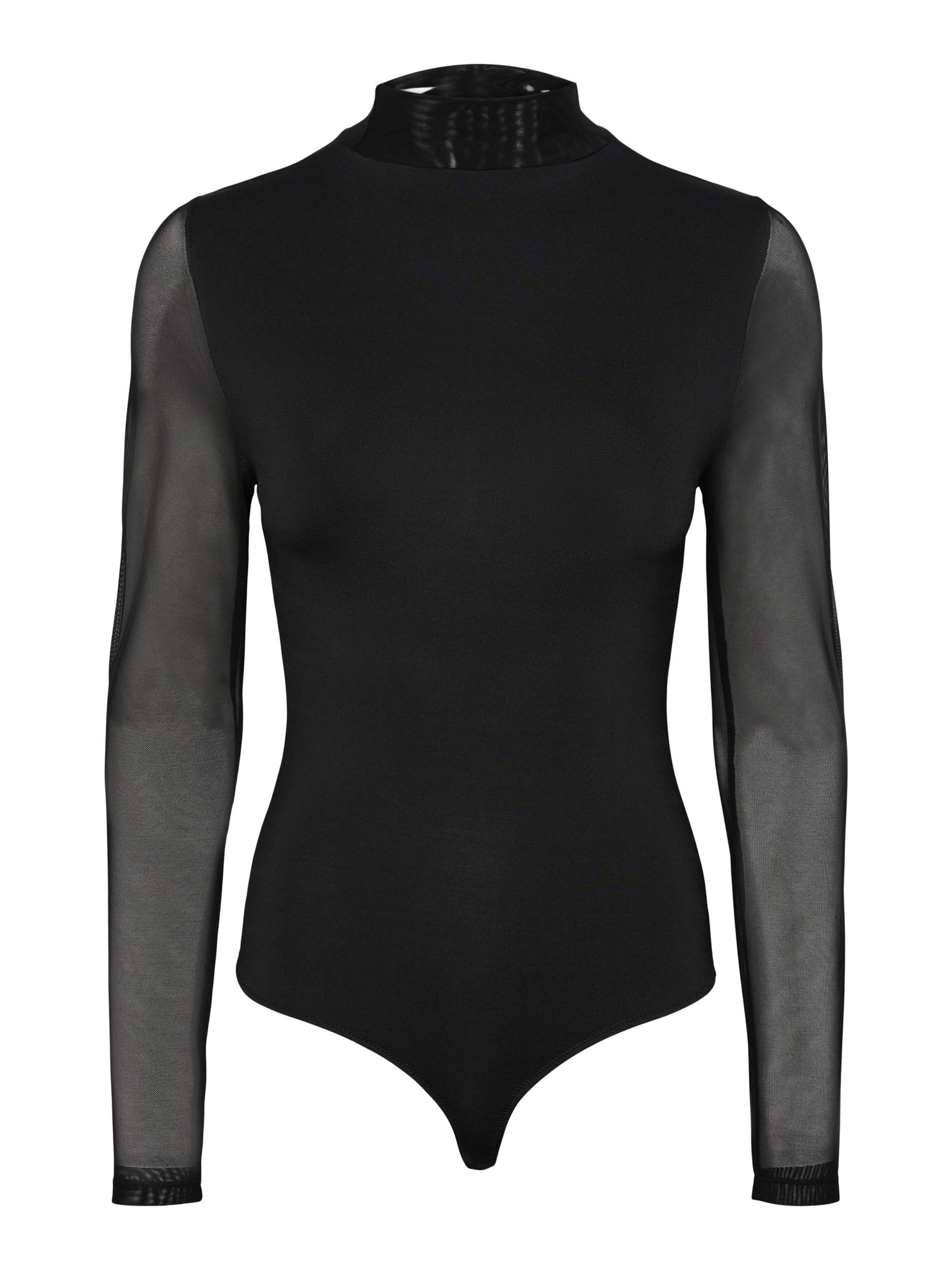 PIECES Shirt Bodysuit 'FIB' in Black