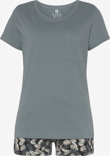 Pižama su šortais 'Dreams' iš VIVANCE, spalva – smėlio spalva / žalia / juoda, Prekių apžvalga