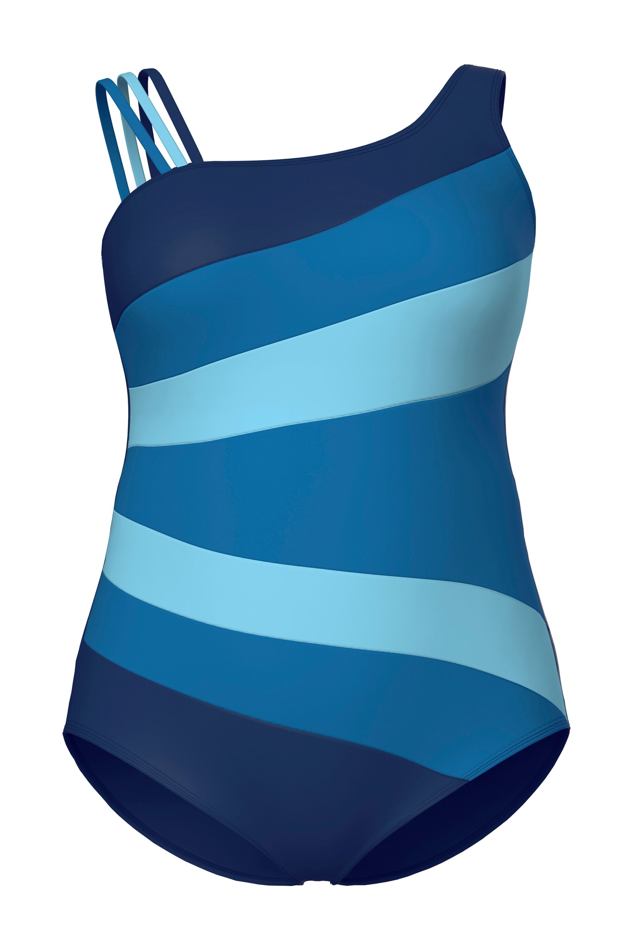Ulla Popken Bustier Badpak in Blauw: voorkant
