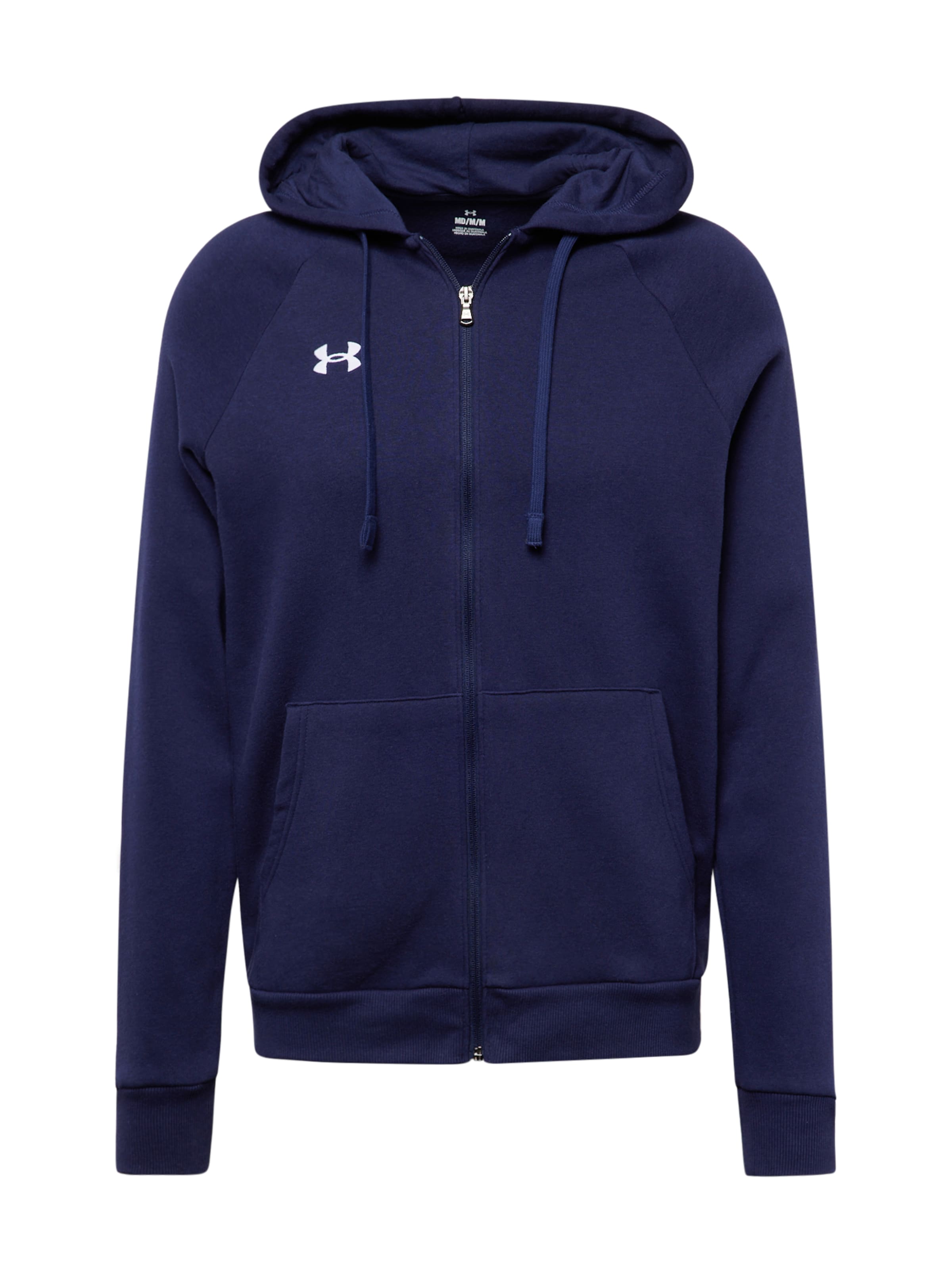 UNDER ARMOUR Athletic Zip-Up Hoodie 'Rival' in Blue: front