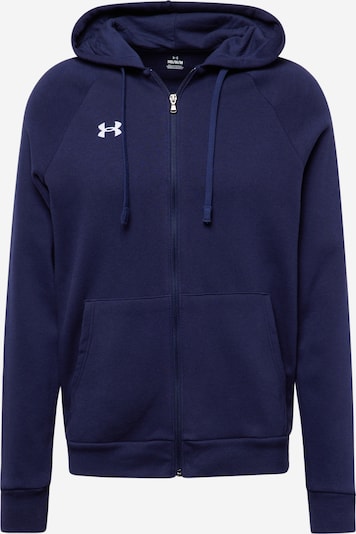 Sportinis džemperis 'Rival' iš UNDER ARMOUR, spalva – tamsiai mėlyna / balta, Prekių apžvalga