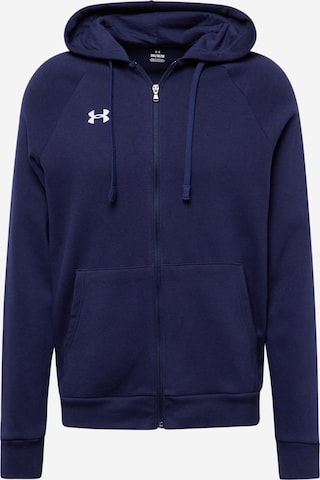 UNDER ARMOUR Αθλητική ζακέτα φούτερ 'Rival' σε μπλε: μπροστά