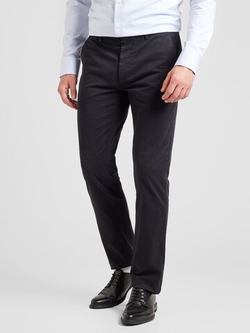 BOSS Slim fit Chino trousers in Black: front