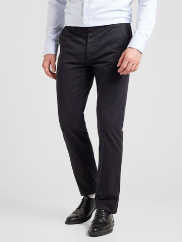 Coupe slim Pantalon chino BOSS en noir : devant