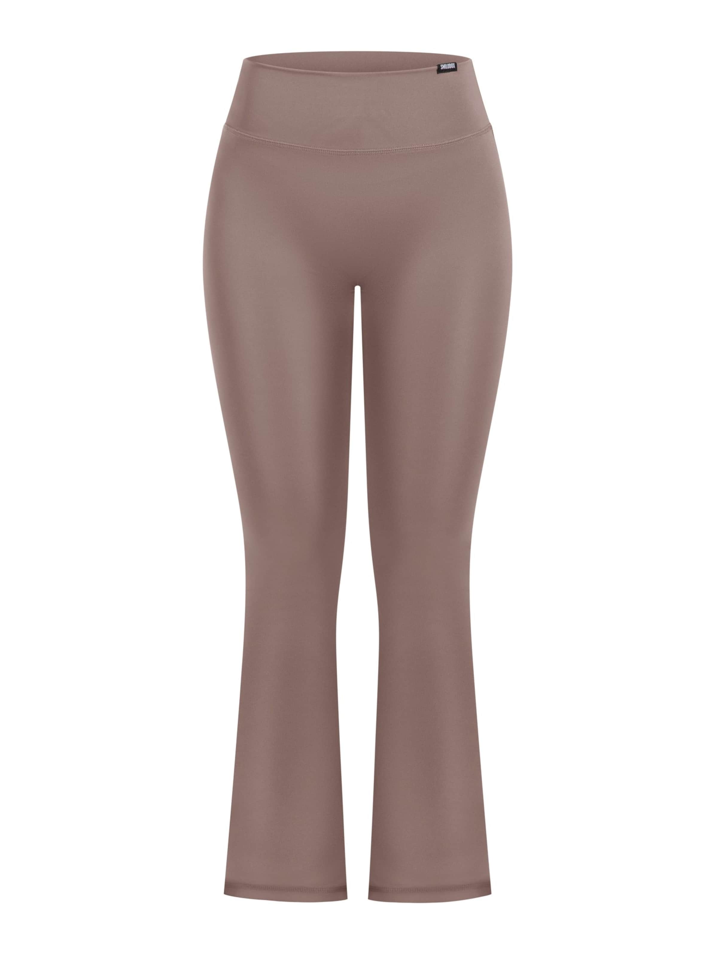 Smilodox Flared Loreen Schlaghose Leggings Flared Seamless in Braun: Vorderseite