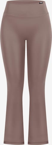 Smilodox Loreen Schlaghose Leggings Flared Seamless in Braun: Vorderseite