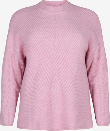 Pull-over 'CACOMFY' Zizzi en violet : devant
