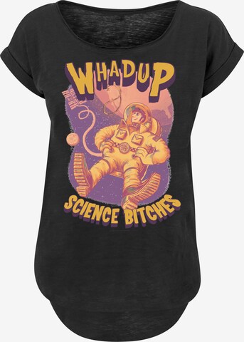 F4NT4STIC Shirt 'Whad Up Science Bitches' in Zwart: voorkant
