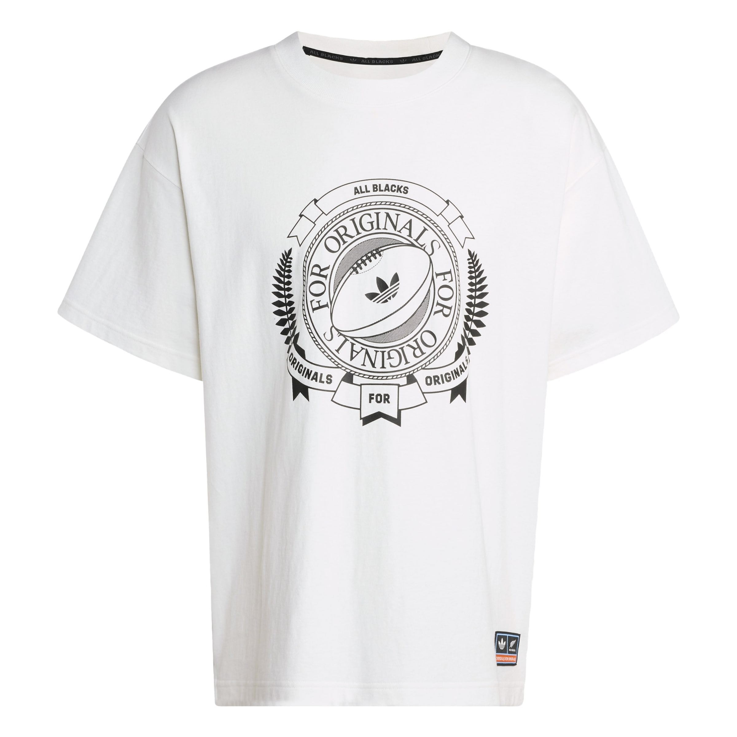 ADIDAS ORIGINALS T-Krekls 'Adidas Originals & All Blacks', krāsa - melns / balts, Preces skats