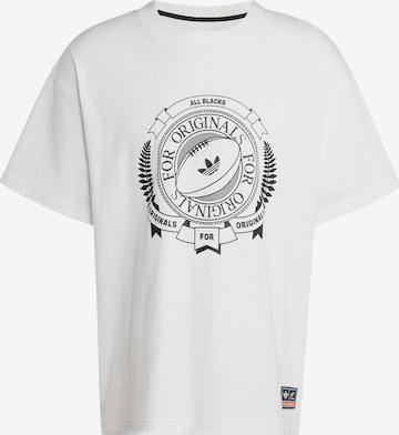 ADIDAS ORIGINALS Тениска 'Adidas Originals & All Blacks' в бяло: отпред