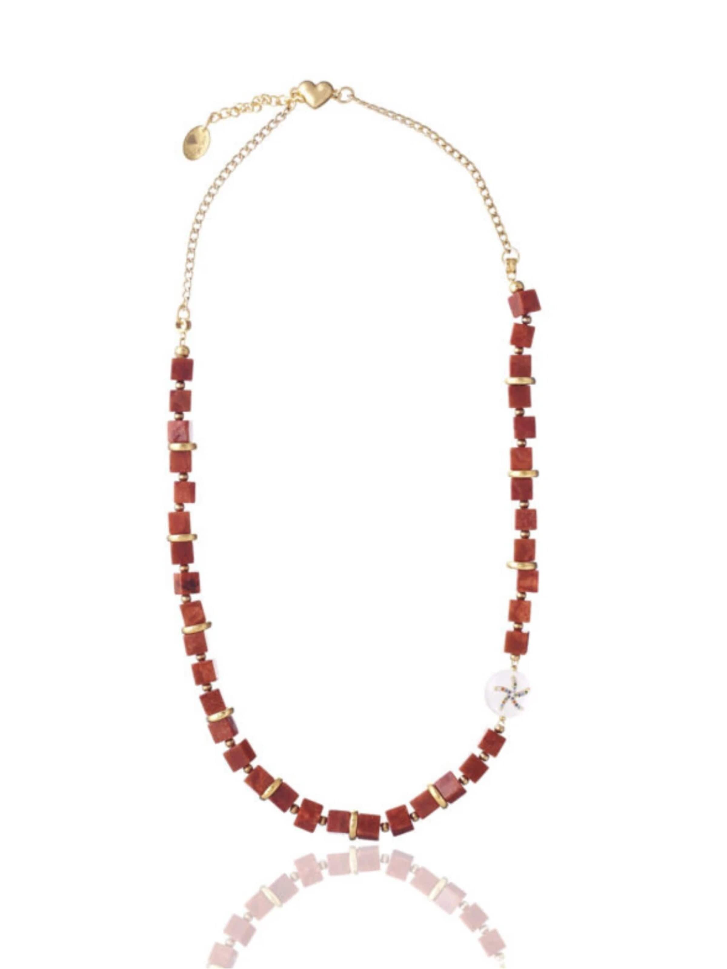 THE GEM STORIES JEWELRY Necklace 'Tile' in 50 - 55cm in Coral, Item view