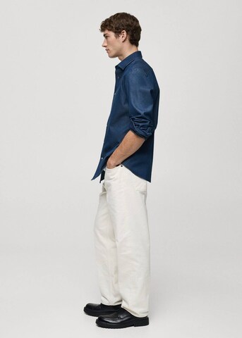 MANGO MAN Slim fit Button Up Shirt 'Chambre1' in Blue