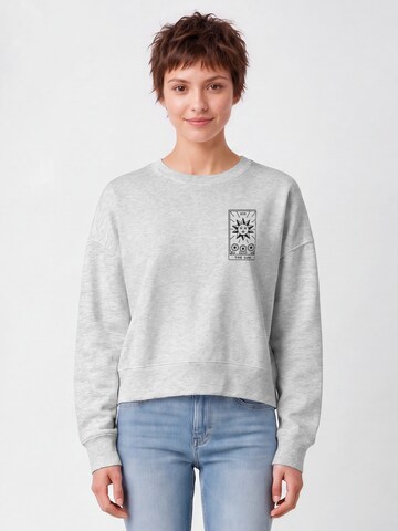 Sweat-shirt ' Tarot The Sun ' Watapparel en gris : devant
