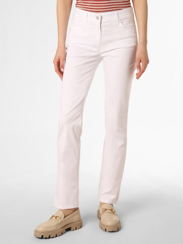 Coupe slim Pantalon 'Cora' ZERRES en rose : devant