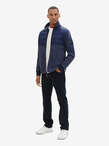 TOM TAILOR Zip-Up Hoodie in Blue