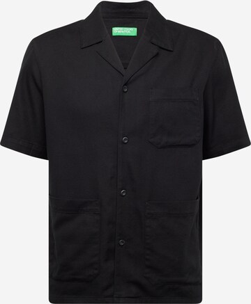 UNITED COLORS OF BENETTON Regular fit Button Up Shirt in Black: front