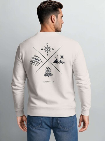 Neverless Sweatshirt 'Nature Compass' in Beige