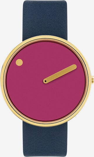 Picto Uhr in navy / gold / dunkellila, Produktansicht