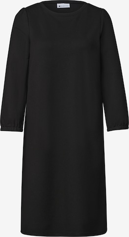 STREET ONE Knielanges Kleid mit Rundhals in Schwarz: Vorderseite
