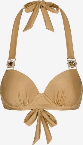 Moda Minx - Top de bikini 'Amour Push Up' en oro: frente