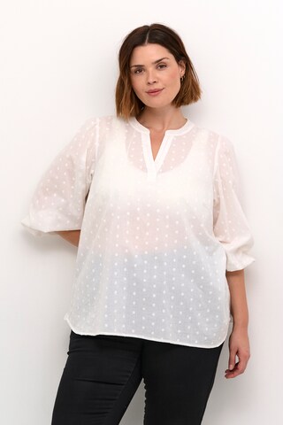 KAFFE CURVE Blouse in White: front