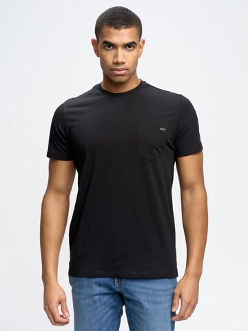 BIG STAR Shirt 'Carbon' in Zwart: voorkant
