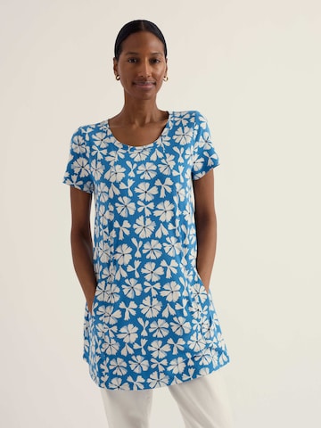 Tricou 'Screenprint' de la Seasalt Cornwall pe albastru: față