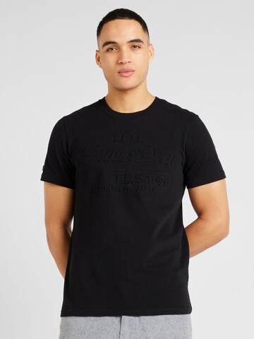 T-Shirt Superdry en noir : devant