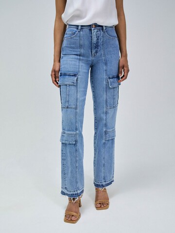 Salsa Jeans Regular Cargojeans 'Faith' in Blauw: voorkant