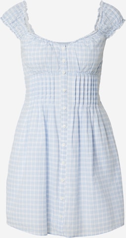HOLLISTER Лятна рокля в синьо: отпред