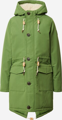 Derbe Between-seasons parka 'Friese Festholm' in Green: front